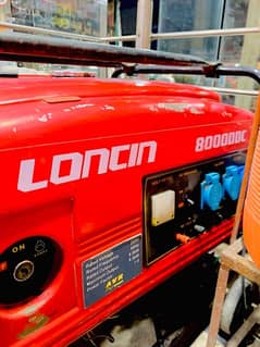 loncin generator 8000ddc new condition with battery