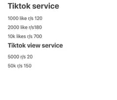 TikTok like view all service available with demo