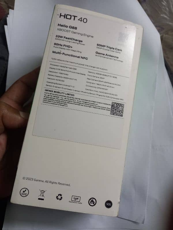 infinix Hot 40 8+8 Ram 256 GB Memory for sale 2