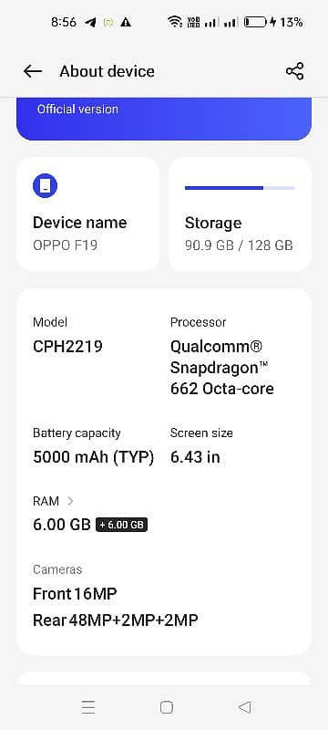 Oppo F19 6+6/128 4
