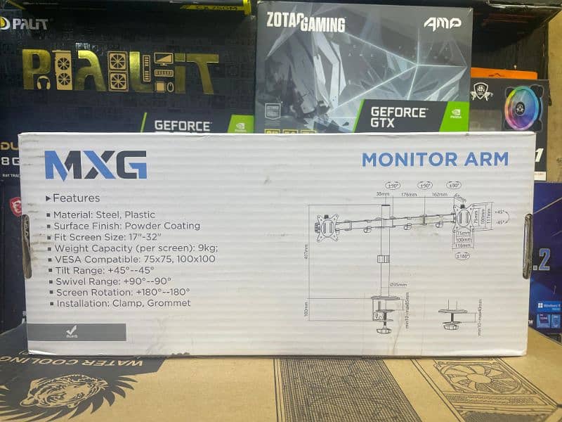 MXG DUAL MONITOR ARM 1