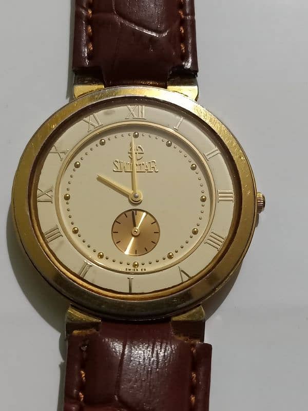 23K GOLD ELECTRO  PLATED SWISTAR WATCH 100% TOTTELY ORIGINAL NO REPAIR 1