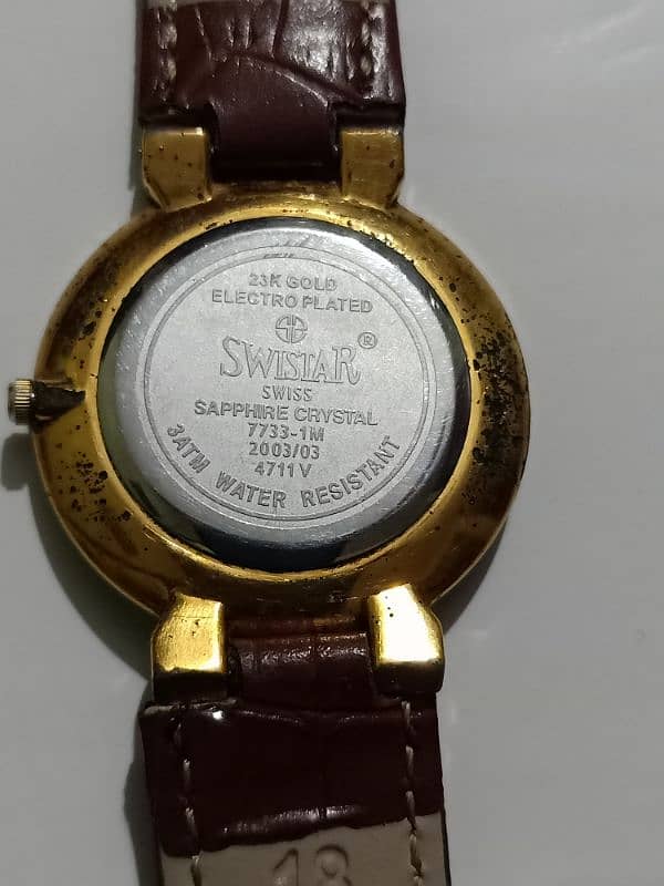 23K GOLD ELECTRO  PLATED SWISTAR WATCH 100% TOTTELY ORIGINAL NO REPAIR 6