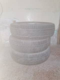 old Tyres with rim