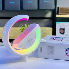 G Shaped Rgb Light Table Lamp With Wireless Charger station & speaker