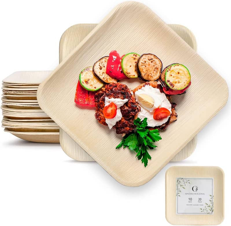 Premium Palm Leaf Plates 20 large, 10 inch square party pack (Amazon) 0