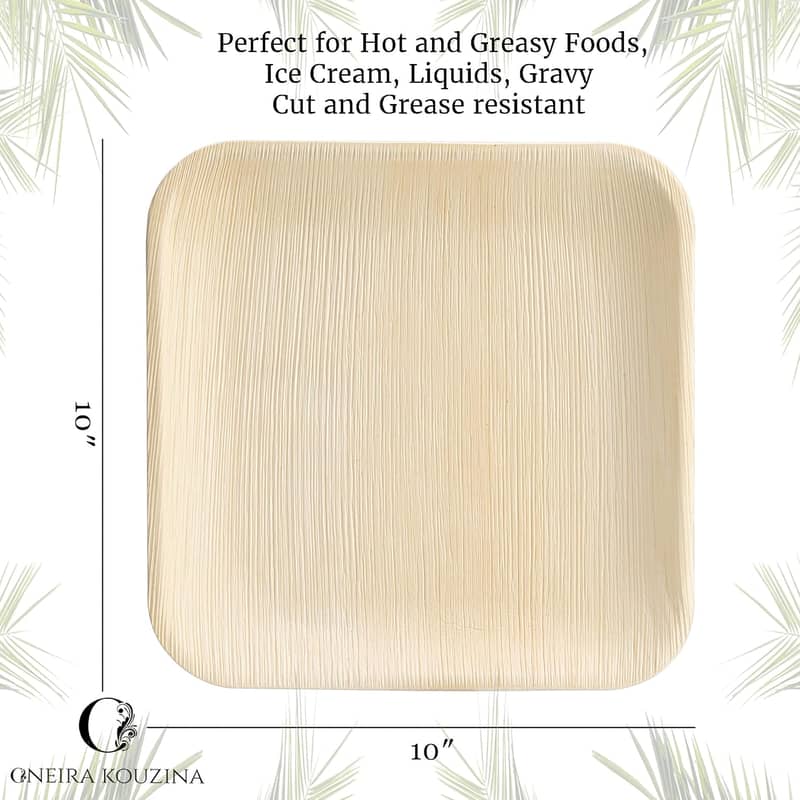 Premium Palm Leaf Plates 20 large, 10 inch square party pack (Amazon) 2