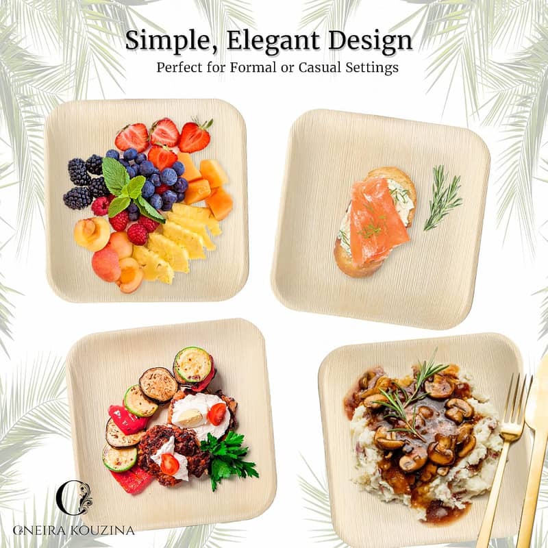 Premium Palm Leaf Plates 20 large, 10 inch square party pack (Amazon) 3