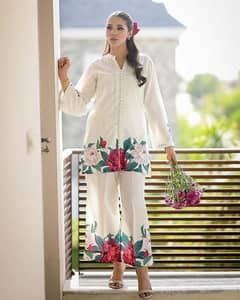 stylish woman, stitched printed shirts &Trouser