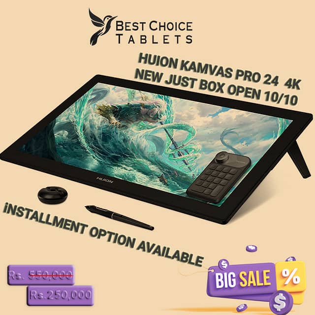 HUION Kamvas Pro 24 4K Graphics Tablet Pakistan - 140% sRGB 0