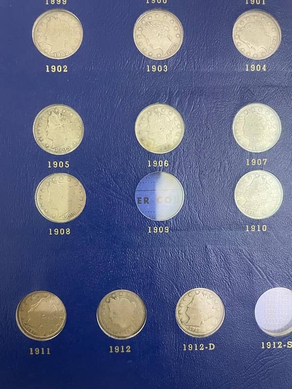 USA Hard to find V  Liberty Nickel Book 1883-1912 rare coins with Book 10