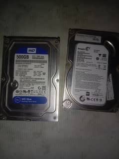 WD 500GB Seagate 500GB harddisks