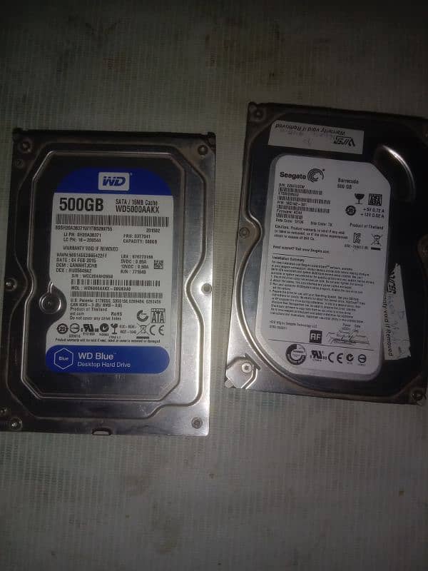 WD 500GB Seagate 500GB harddisks 0