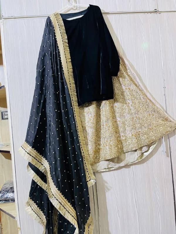 tail lehnga bridle heavy shirt simple velvet with fancy duppata 2