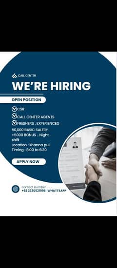 we are hiring call center employee . Night call center