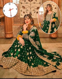 3pc women stitched shifon embroided 3pc mexi suit