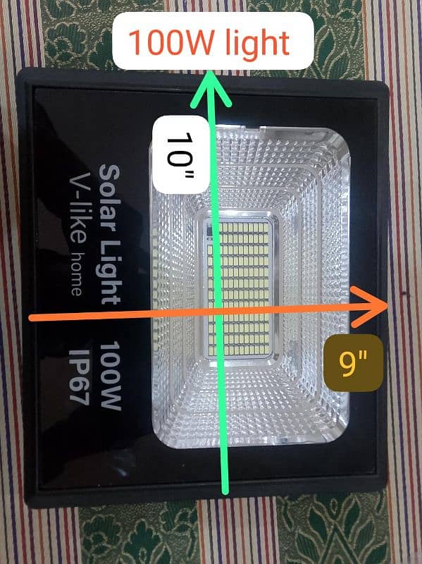 60 watt 100 watt solar flood light with remote control solar panel 3