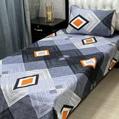 2 Pcs Crystal Cotton Printed Single Bedsheet