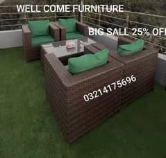 RATTAN OUTDOOR GARDEN UPVC FURNITURE SOFA SET CHAIRS TABLE UMBRELLA