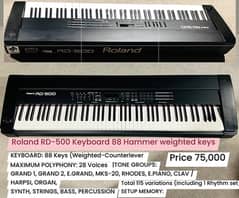 Roland RD-500 Keyboard 88 Hammer weighted keys Guitar Wilson Music