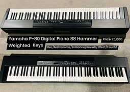 Yamaha P-80 Digital Piano 88 Hammer Weighted Keys Guitar Wilson Music