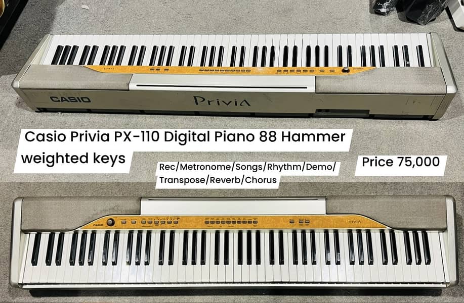 Casio PX-500L 88 Hammer weighted keys Digital Piano Guitar Wilsons 7