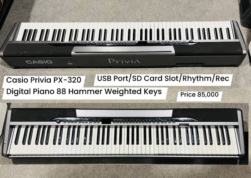 Casio PX-500L 88 Hammer weighted keys Digital Piano Guitar Wilsons 10