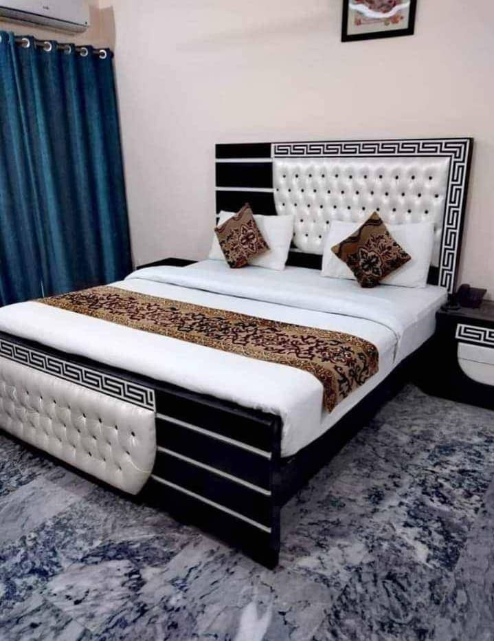 bed dressing side tables / double bed / Poshish bed/ king size bed set 5