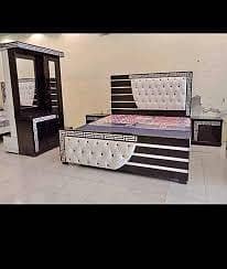 bed dressing side tables / double bed / Poshish bed/ king size bed set 19