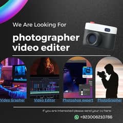 Photographer, Video Editor & Photoshop Expert Needed | Jobs