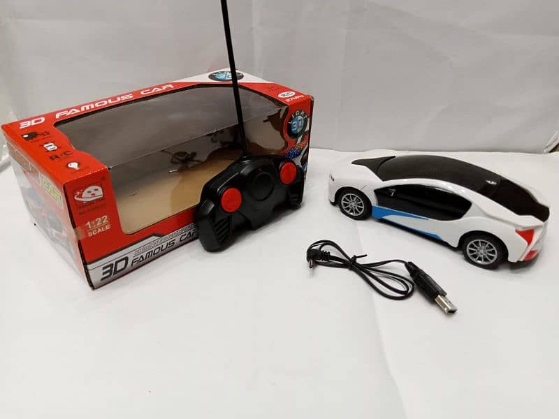 REMOTE CONTROL FAMOUS CAR WITH 3D LIGHTS CELL OPERATED BOX PACKED 4