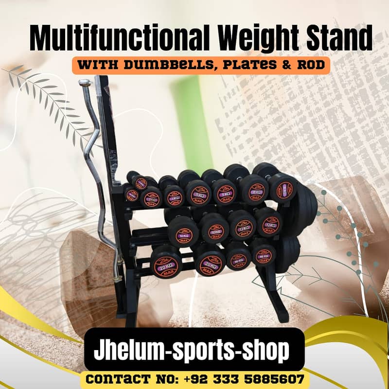 Dumbbell | Rubber Coated Dumbbles | Plates Rods | Home Gym Equipments 0