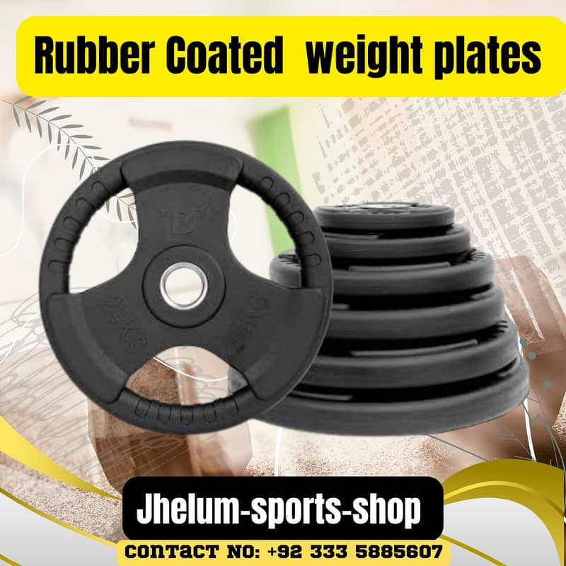 Dumbbell | Rubber Coated Dumbbles | Plates Rods | Home Gym Equipments 4