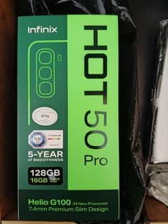 Infinix HOT 50 PRO 16gb 128gb (8+8) G100 just box opened full waranty