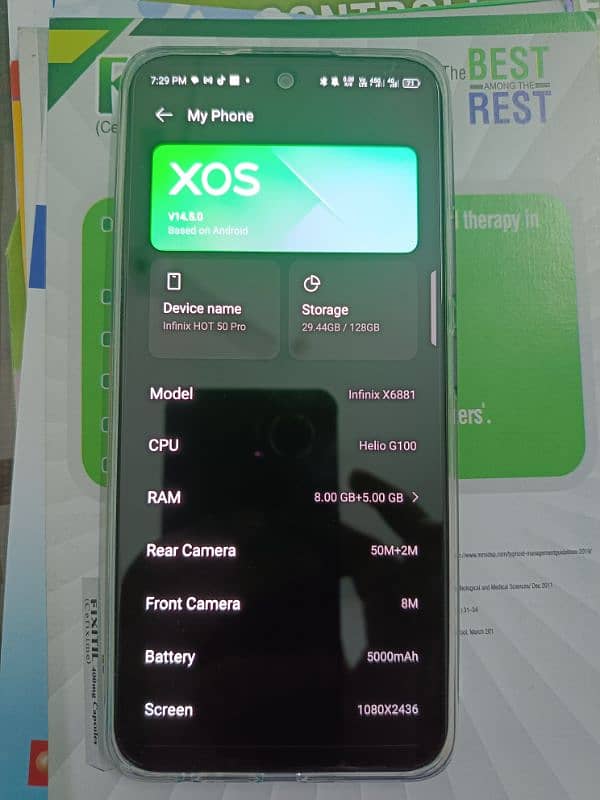 Infinix HOT 50 PRO 16gb 128gb (8+8) G100 just box opened full waranty 9