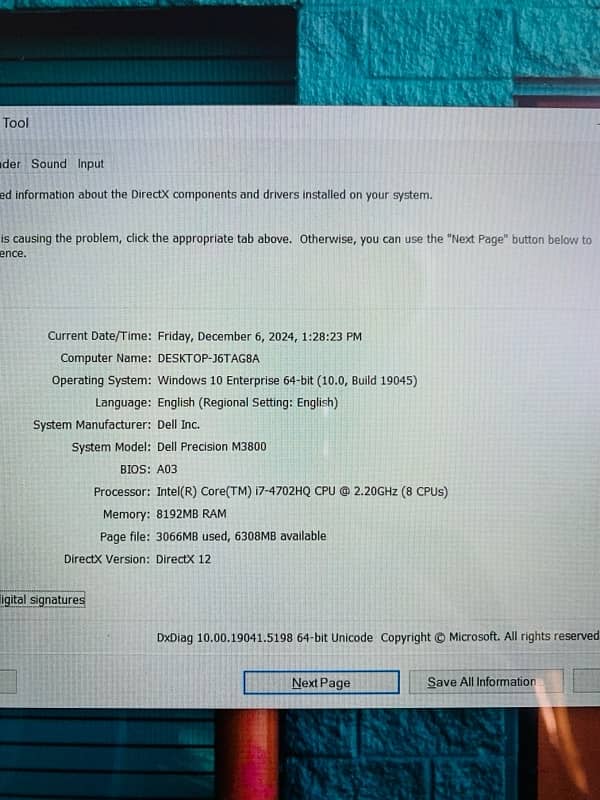 Dell XPS precision M3800 3