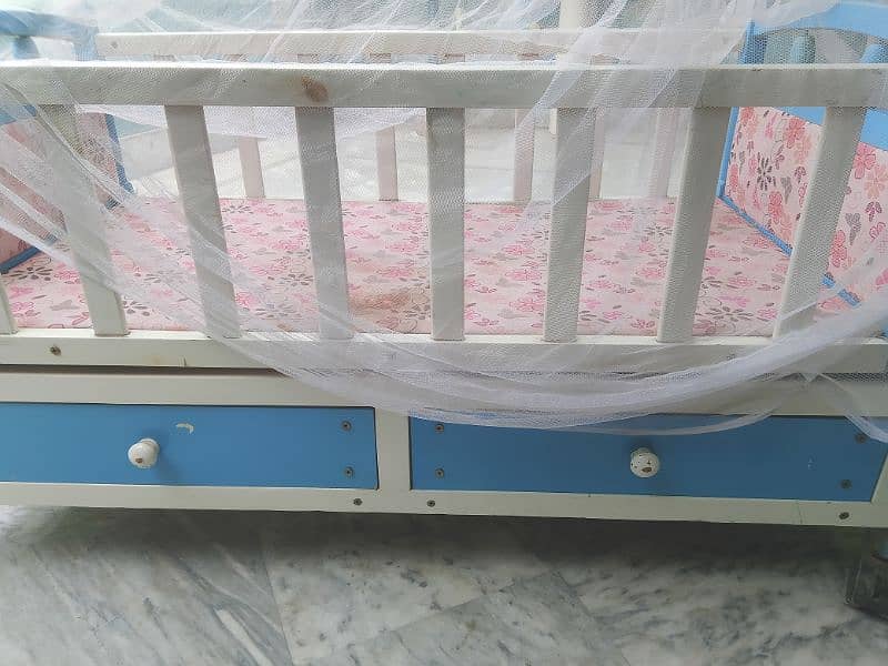 Imported Baby Wooden swing Cot 2