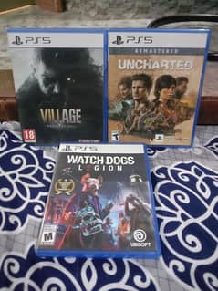 Resident Evil 8 Village,Uncharted Legacy of Thieves,Watch Dogs Ps5