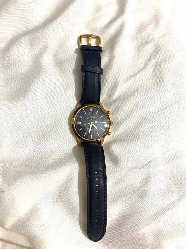 Fossil Men’s Chronograph Quartz Blue Leather Strap 2