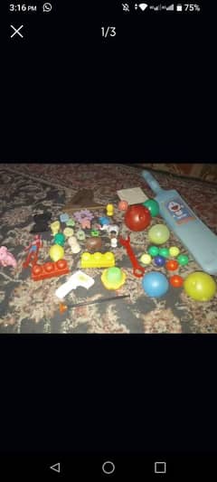 All toys for low price bat , blocks ,balls , good condition etc