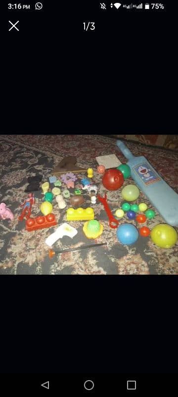 All toys for low price bat , blocks ,balls , good condition etc 0