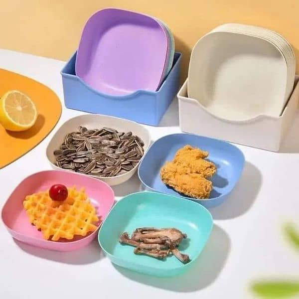 snacks plates set pack of 10 with holder 0