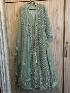 long maxi with full heavy work net gown new