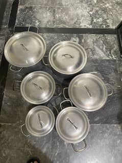 6 pcs cooking pot set with lids.