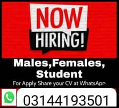 Needs staff Males and females student