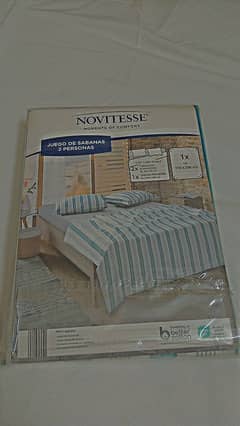 Cotton bedsheets with pillow covers + fitted   complete sheet set