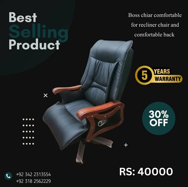 High Back Luxury Executive Boss Chair at Low price in Pakistan 3