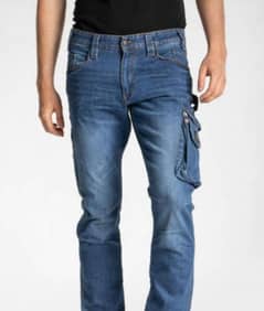 1 PC men's stiched  Denim plain pants