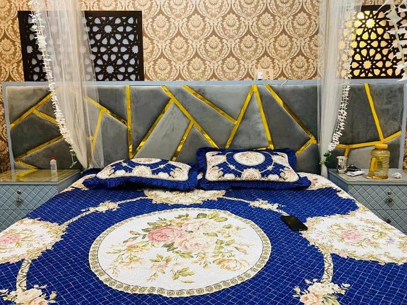 King size bed, 2 side table, 3 seatersofa, dewan,singarmaz,guest table 3