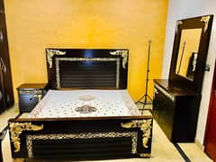 Double bed/King size bed/Dressing table/Bed set/Wooden bed/Furniture